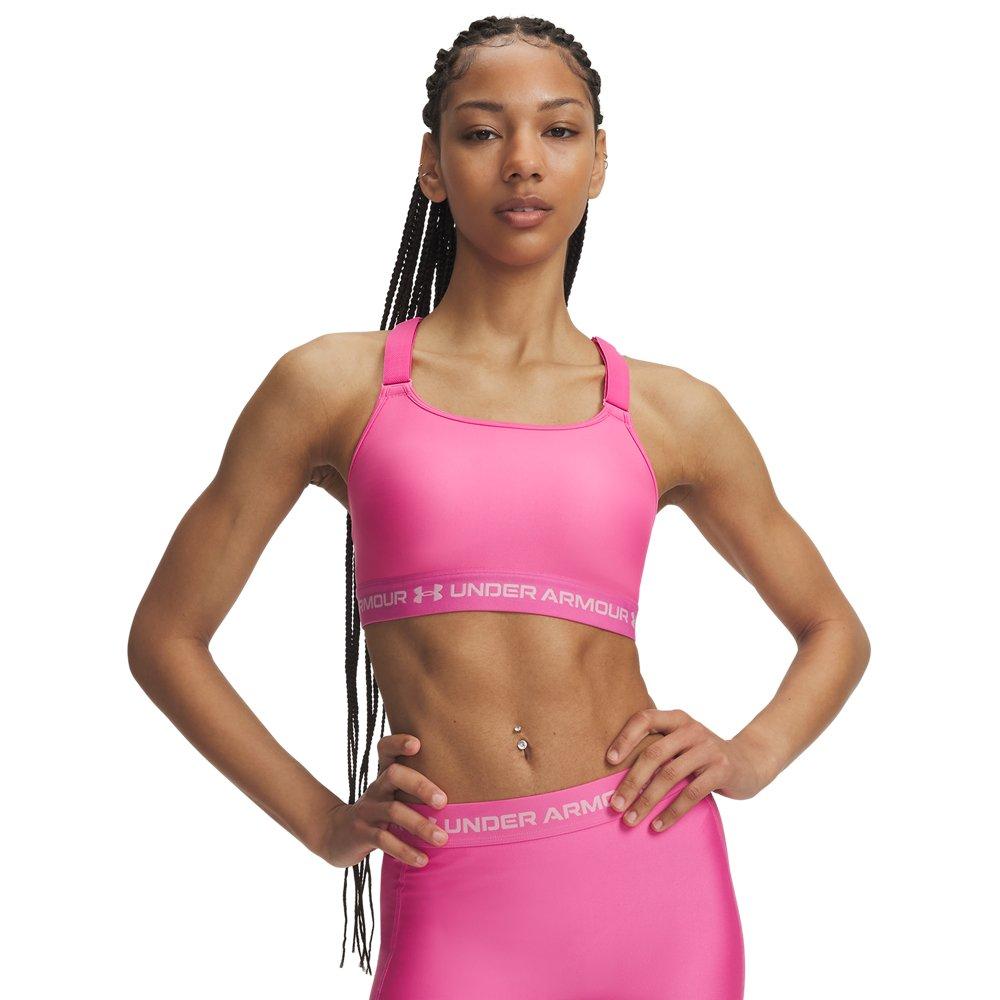 Under Armour Women's HeatGear Crossback High Support Sports Bra - Pink - PINK